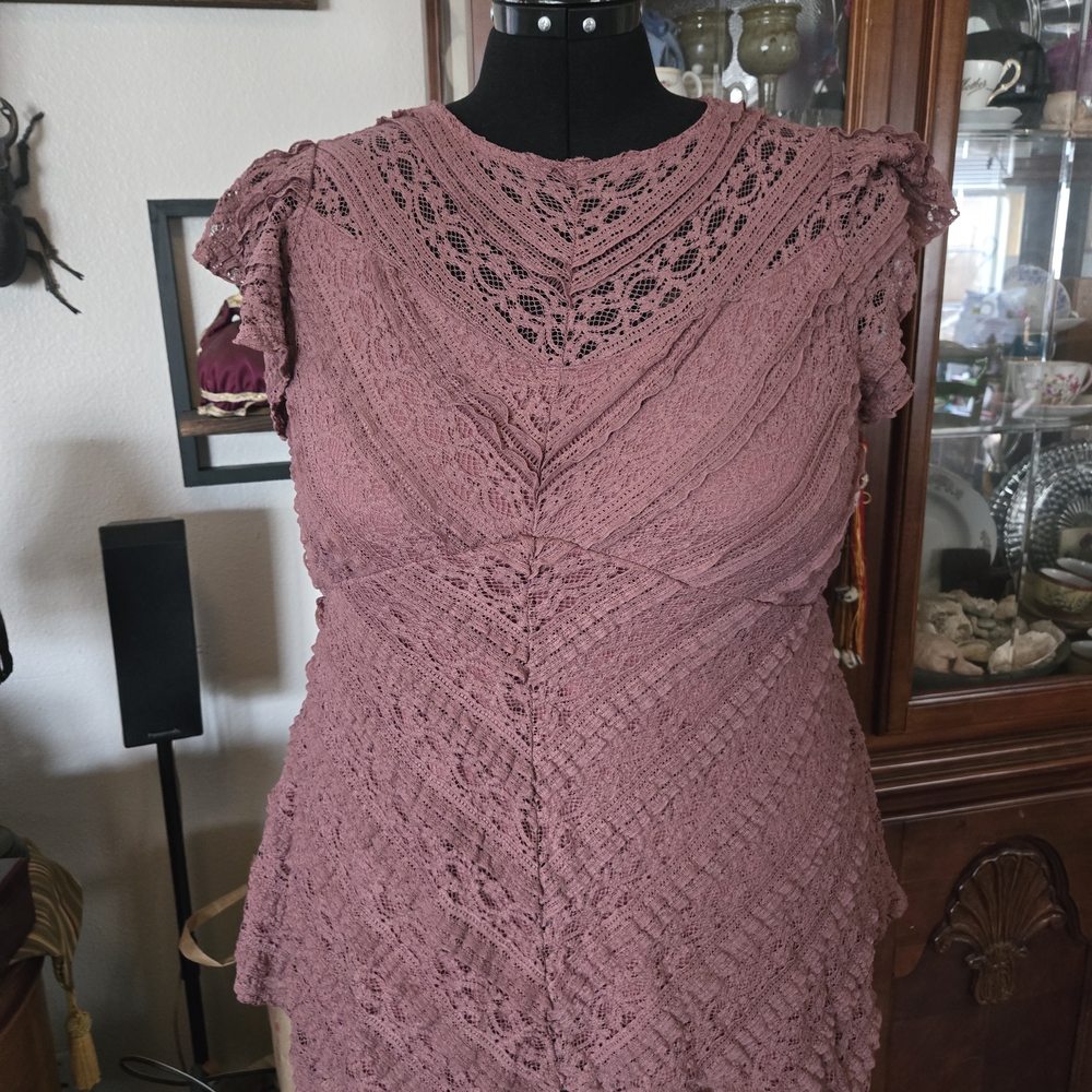 Torrid Lace High Neck Shirt In Mauve